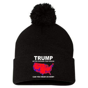 Trump Has Better Coverage Than Verizon Red Wave Us Map Pom Pom 12in Knit Beanie