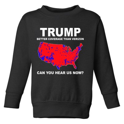 Trump Has Better Coverage Than Verizon Red Wave Us Map Toddler Sweatshirt