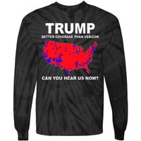 Trump Has Better Coverage Than Verizon Red Wave Us Map Tie-Dye Long Sleeve Shirt