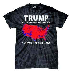 Trump Has Better Coverage Than Verizon Red Wave Us Map Tie-Dye T-Shirt