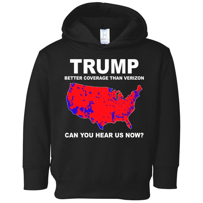 Trump Has Better Coverage Than Verizon Red Wave Us Map Toddler Hoodie