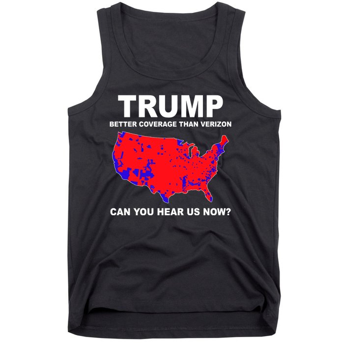 Trump Has Better Coverage Than Verizon Red Wave Us Map Tank Top