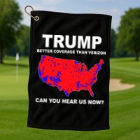 Trump Has Better Coverage Than Verizon Red Wave Us Map Golf Towel