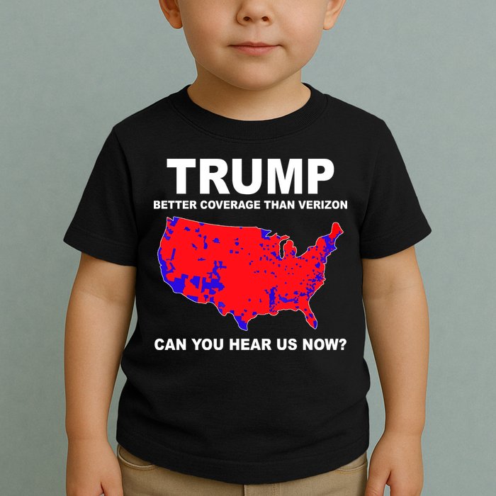 Trump Has Better Coverage Than Verizon Red Wave Us Map Toddler T-Shirt