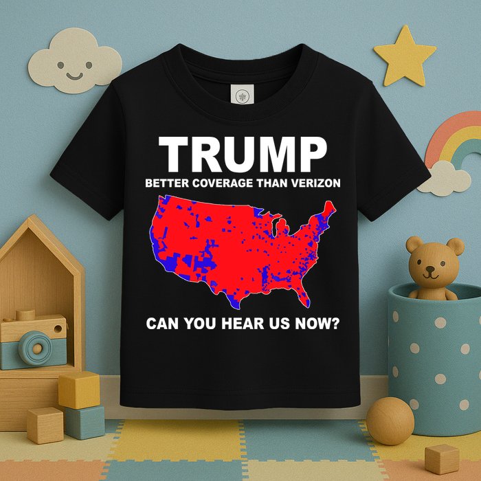 Trump Has Better Coverage Than Verizon Red Wave Us Map Toddler T-Shirt