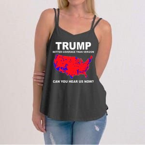 Trump Has Better Coverage Than Verizon Red Wave Us Map Women's Strappy Tank