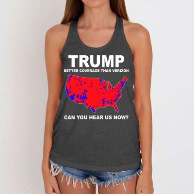 Trump Has Better Coverage Than Verizon Red Wave Us Map Women's Knotted Racerback Tank