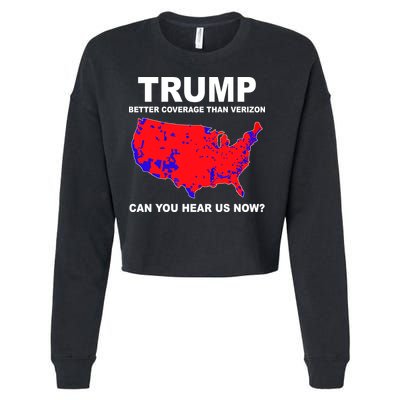 Trump Has Better Coverage Than Verizon Red Wave Us Map Cropped Pullover Crew