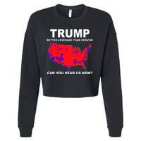 Trump Has Better Coverage Than Verizon Red Wave Us Map Cropped Pullover Crew