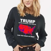 Trump Has Better Coverage Than Verizon Red Wave Us Map Cropped Pullover Crew