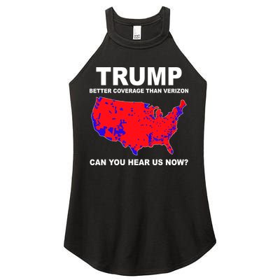 Trump Has Better Coverage Than Verizon Red Wave Us Map Women's Perfect Tri Rocker Tank