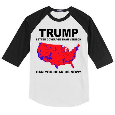 Trump Has Better Coverage Than Verizon Red Wave Us Map Kids Colorblock Raglan Jersey