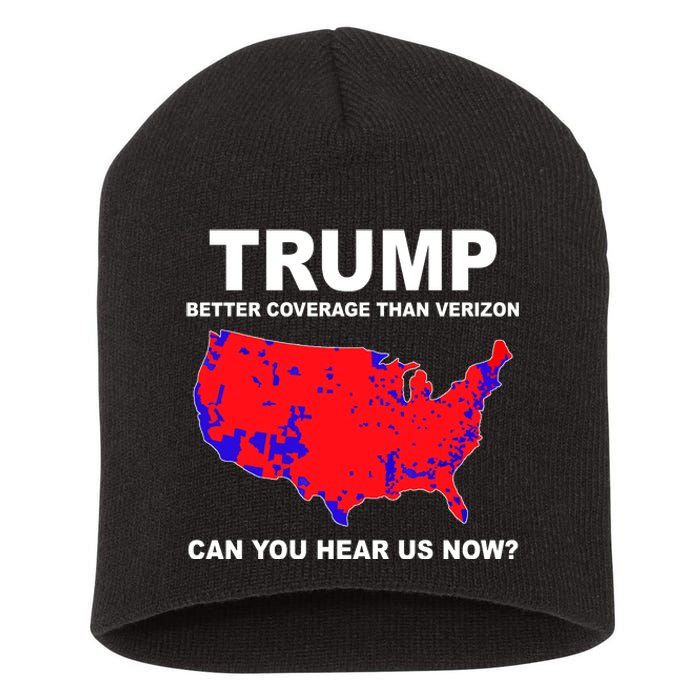 Trump Has Better Coverage Than Verizon Red Wave Us Map Short Acrylic Beanie