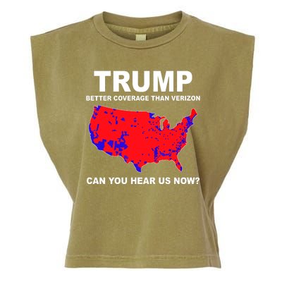 Trump Has Better Coverage Than Verizon Red Wave Us Map Garment-Dyed Women's Muscle Tee