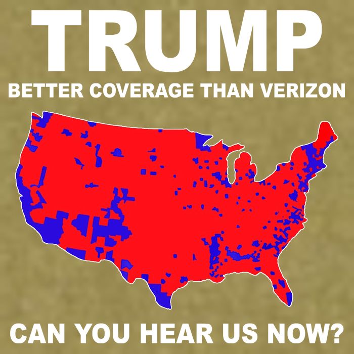 Trump Has Better Coverage Than Verizon Red Wave Us Map Garment-Dyed Women's Muscle Tee