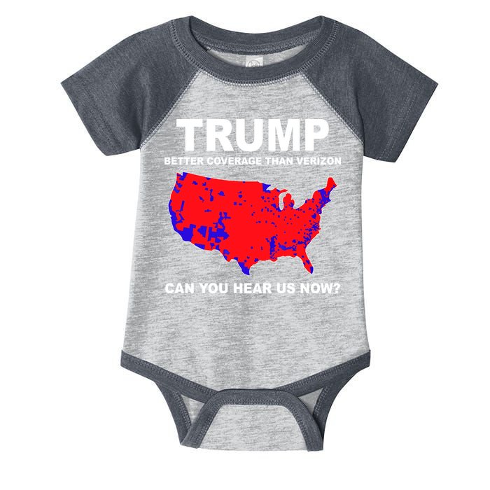 Trump Has Better Coverage Than Verizon Red Wave Us Map Infant Baby Jersey Bodysuit
