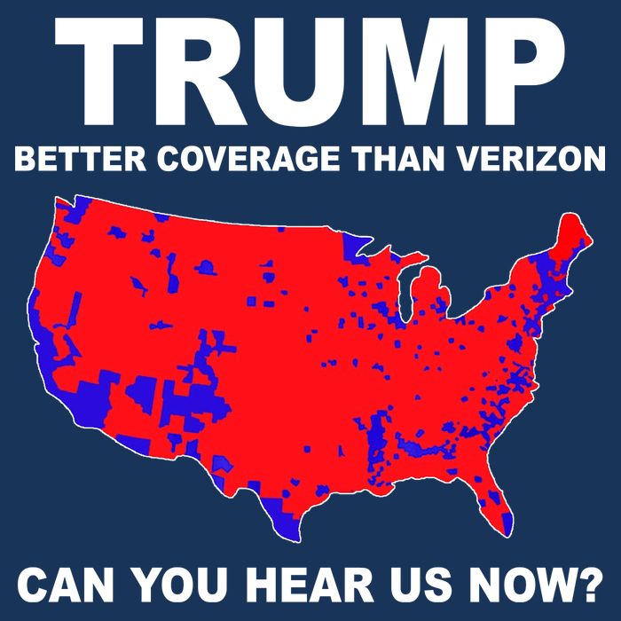 Trump Has Better Coverage Than Verizon Red Wave Us Map Infant Baby Jersey Bodysuit