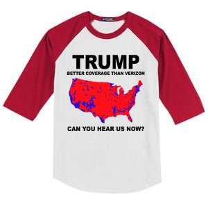 Trump Has Better Coverage Than Verizon Red Wave Us Map Kids Colorblock Raglan Jersey