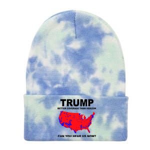 Trump Has Better Coverage Than Verizon Red Wave Us Map Tie Dye 12in Knit Beanie