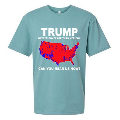 Trump Has Better Coverage Than Verizon Red Wave Us Map Sueded Cloud Jersey T-Shirt