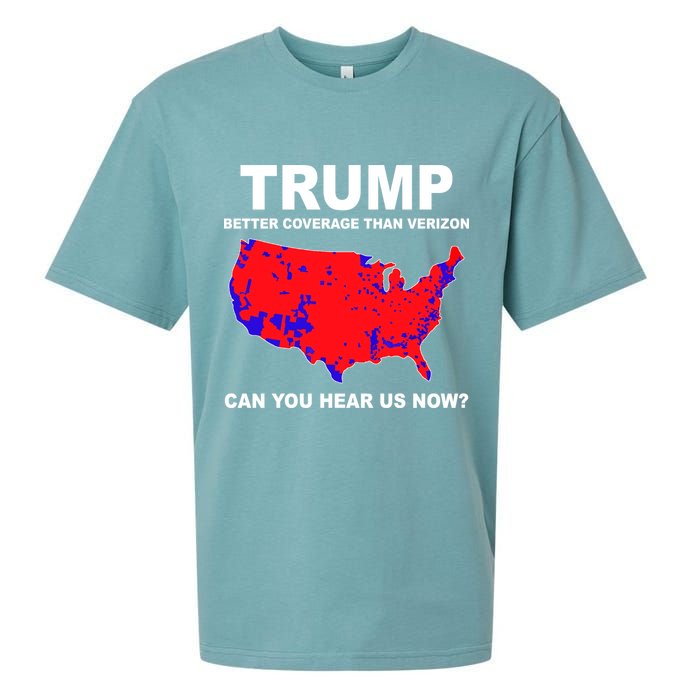 Trump Has Better Coverage Than Verizon Red Wave Us Map Sueded Cloud Jersey T-Shirt