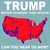 Trump Has Better Coverage Than Verizon Red Wave Us Map Sueded Cloud Jersey T-Shirt