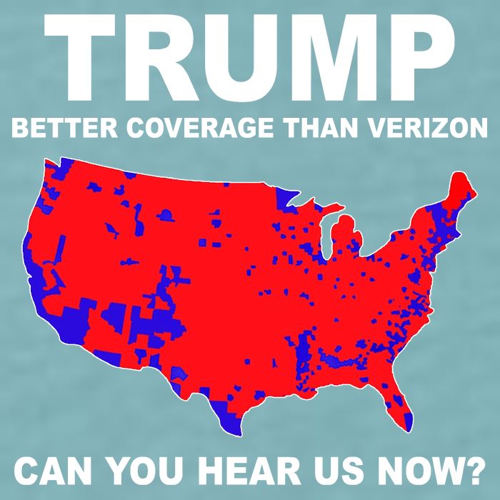 Trump Has Better Coverage Than Verizon Red Wave Us Map Sueded Cloud Jersey T-Shirt