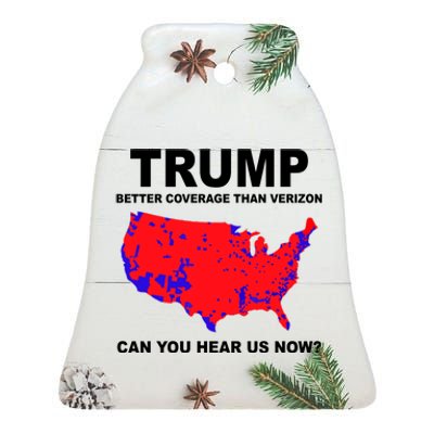 Trump Has Better Coverage Than Verizon Red Wave Us Map Ceramic Bell Ornament