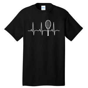 Tennis Heartbeat Best Tennis Gift for Players Fans Tall T-Shirt