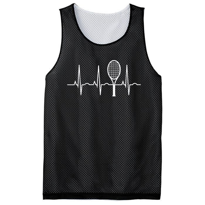 Tennis Heartbeat Best Tennis Gift for Players Fans Mesh Reversible Basketball Jersey Tank