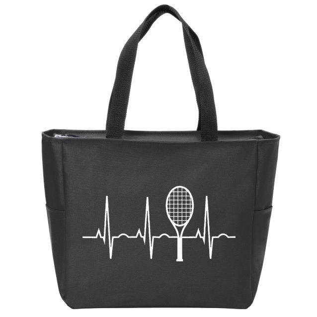 Tennis Heartbeat Best Tennis Gift for Players Fans Zip Tote Bag