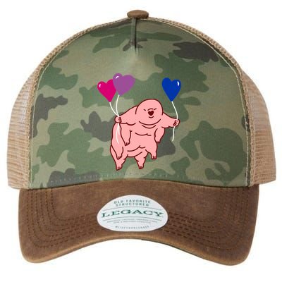 Tardigrade Heart Balloon Bisexual Pride Gift Legacy Tie Dye Trucker Hat