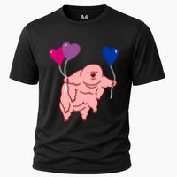 Tardigrade Heart Balloon Bisexual Pride Gift Cooling Performance Crew T-Shirt