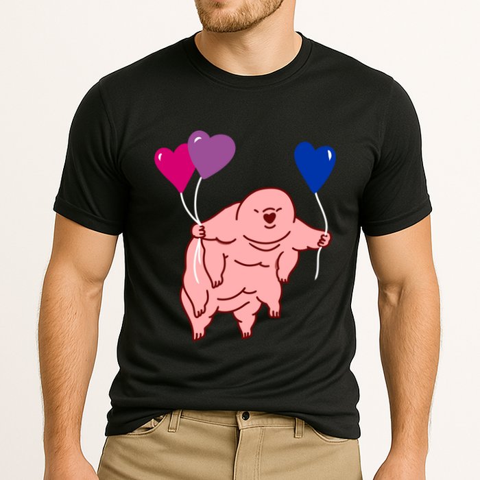 Tardigrade Heart Balloon Bisexual Pride Gift Cooling Performance Crew T-Shirt
