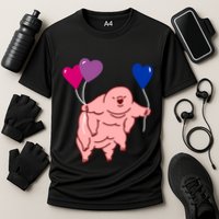 Tardigrade Heart Balloon Bisexual Pride Gift Cooling Performance Crew T-Shirt