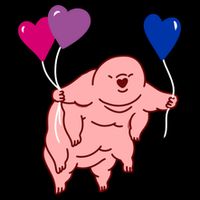 Tardigrade Heart Balloon Bisexual Pride Gift Cooling Performance Crew T-Shirt