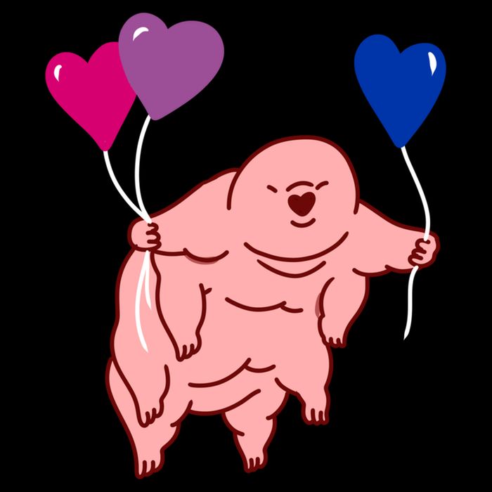Tardigrade Heart Balloon Bisexual Pride Gift Cooling Performance Crew T-Shirt