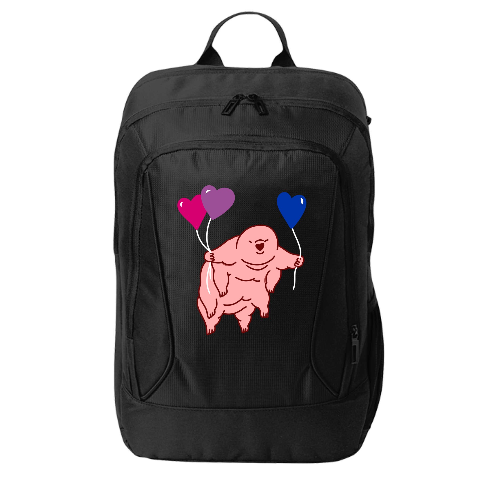 Tardigrade Heart Balloon Bisexual Pride Gift City Backpack