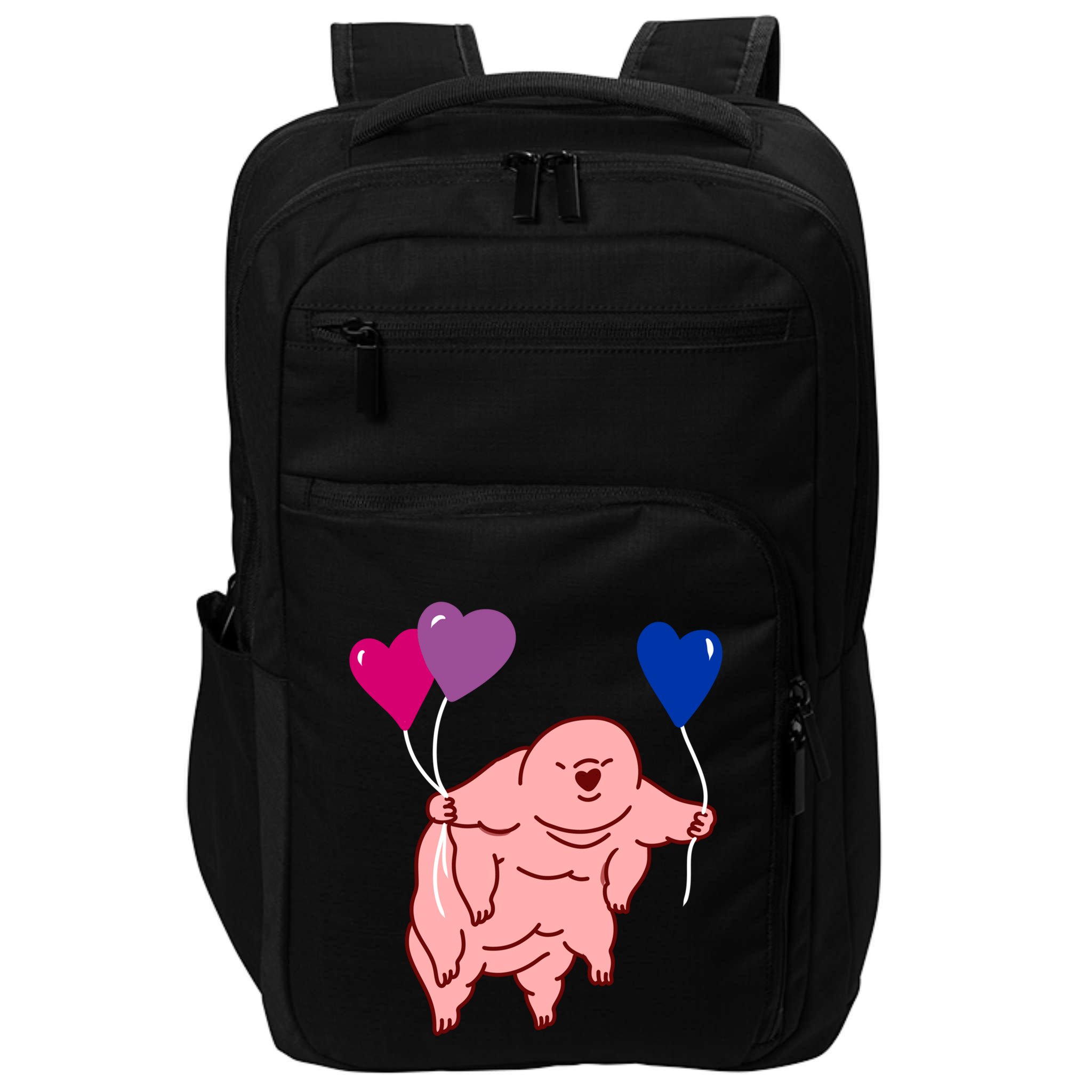 Tardigrade Heart Balloon Bisexual Pride Gift Impact Tech Backpack