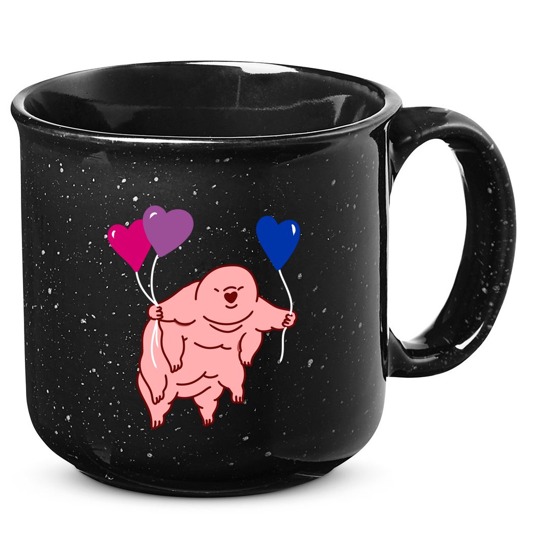 Tardigrade Heart Balloon Bisexual Pride Gift 15oz Campfire Ceramic Mug