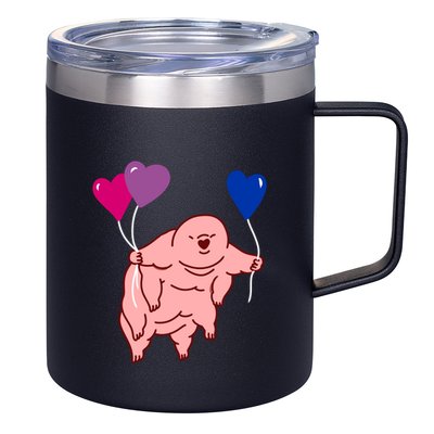 Tardigrade Heart Balloon Bisexual Pride Gift 12oz Stainless Steel Coffee Mug