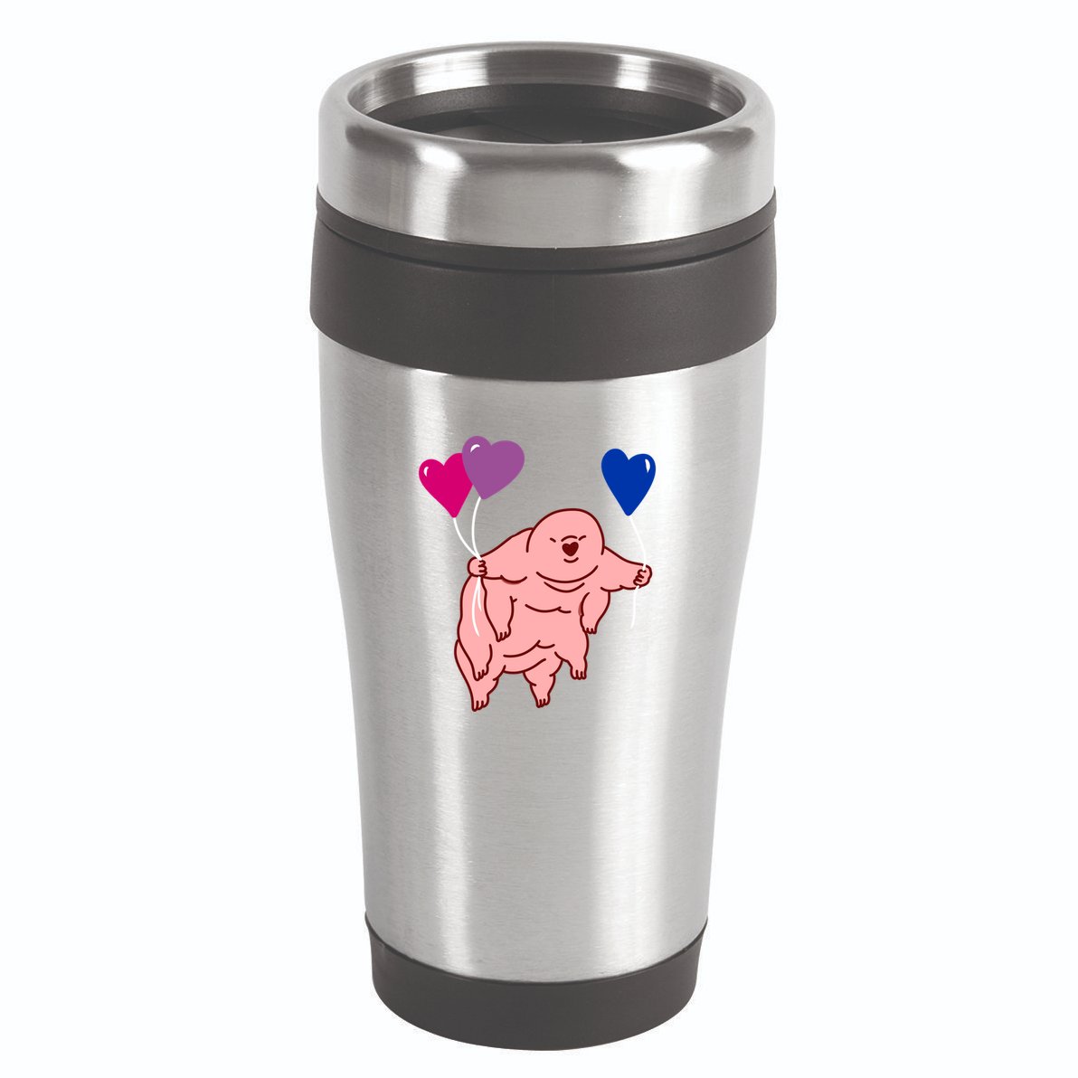 Tardigrade Heart Balloon Bisexual Pride Gift 16oz Travel Tumbler
