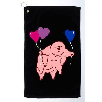 Tardigrade Heart Balloon Bisexual Pride Gift Golf Towel