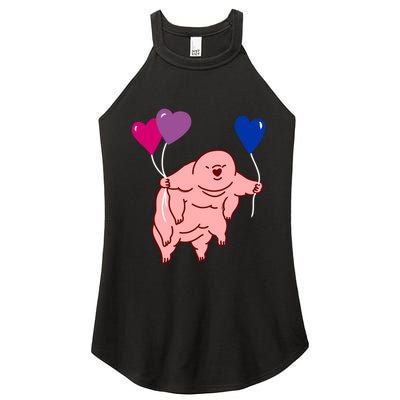 Tardigrade Heart Balloon Bisexual Pride Gift Women's Perfect Tri Rocker Tank