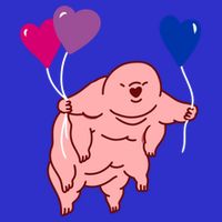 Tardigrade Heart Balloon Bisexual Pride Gift Button