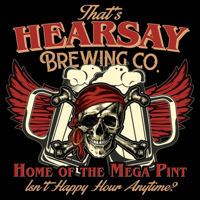 That's Hearsay Brewing Co Home Of The Mega Pint Isn't Happy Hour Anytime 16 in Basic Backpack