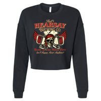 That's Hearsay Brewing Co Home Of The Mega Pint Isn't Happy Hour Anytime Cropped Pullover Crew