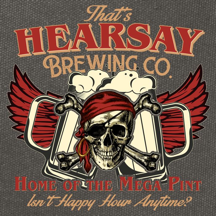 That's Hearsay Brewing Co Home Of The Mega Pint Isn't Happy Hour Anytime Cotton Canvas Backpack