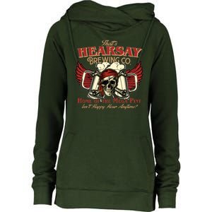 That's Hearsay Brewing Co Home Of The Mega Pint Isn't Happy Hour Anytime Womens Funnel Neck Pullover Hood