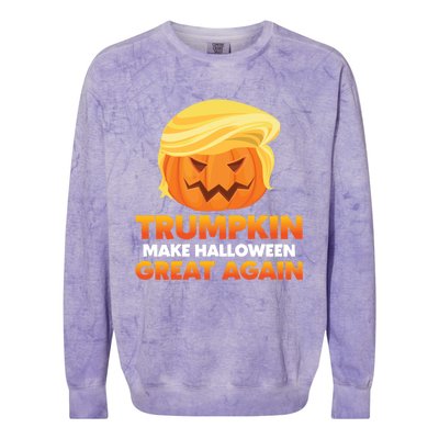 Trump Halloween Costume Trumpkin Make Halloween Great Again Gift Colorblast Crewneck Sweatshirt